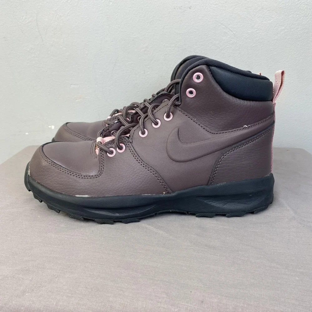 Nike Manoa Boots Youth Size 7Y Brown Pink Leather Hiking‎ Outdoor BQ5372-200